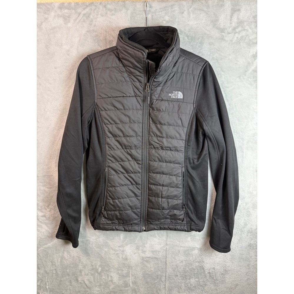 THE NORTH FACE Momentum Thermoball Jacket Womens M Black Hybrid Quilted Full Zip